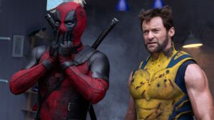Deadpool and wolverine scene in their latest Marvel release